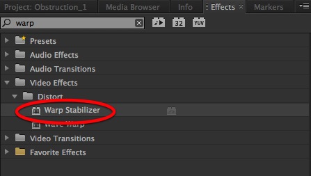 premiere pro cc 2019 warp stabilizer missing